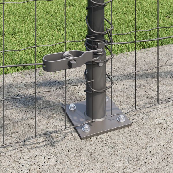 vidaXL Ogrodzenie z słupkiem Szary 1 x 25 m Stal i PVC