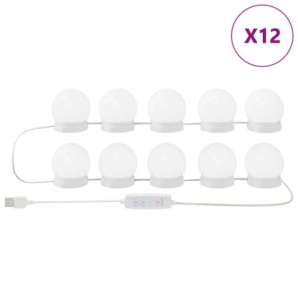 vidaXL Lustrowe światła Ze LED Lights 12 pcs Biały 4.5 x 4.5 x 4.8 cm