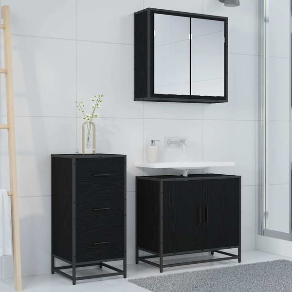 vidaXL Bufet Czarny Dąb 35.5 x 35 x 76 cm