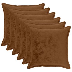 vidaXL Poszewka na poduszkę 6 pcs HOUTEN Jasny Brąz 70 x 70 cm Flanela