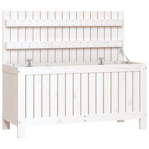 vidaXL Skrzynia ogrodowa, biała, 108x42,5x54 cm, lite drewno sosnowe