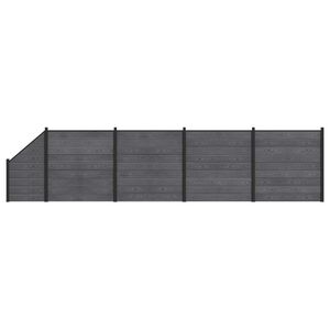 vidaXL Zestaw ogrodzeniowy 5 szt. 792 x 186 cm WPC i aluminium Szary