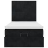 vidaXL Rama ł&oacute;żka otomana z materacami, czarna, 90x190 cm, aksamit