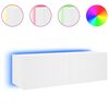 vidaXL Ścienna szafka TV z LED, biała, 100x35x31 cm
