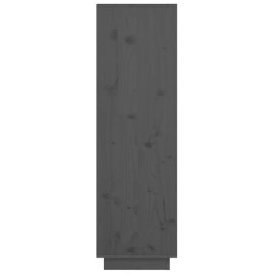 vidaXL Wysoka szafka, szara, 38x35x117 cm, lite drewno sosnowe