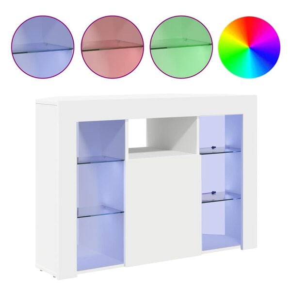 vidaXL Kątowa szafka LED pod telewizor Biały 100x40x68cm