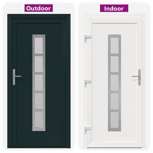 vidaXL Drzwi Frontowe antracytowy 88 x 200 cm PVC