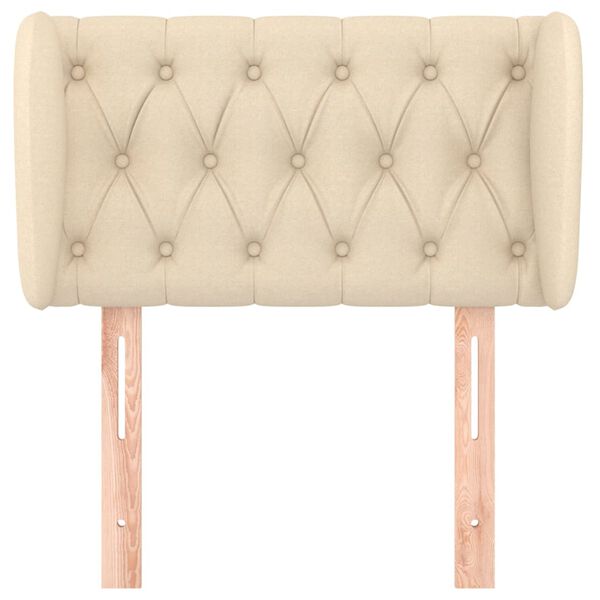 vidaXL Zagł&oacute;wek uszak, kremowy, 83x23x78/88 cm, tkanina