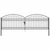 vidaXL Brama ogrodzeniowa ASSEN 401 x 175,5 cm Stal Szary Zamykane