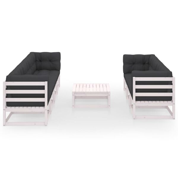 vidaXL 8-cz. zestaw wypoczynkowy do ogrodu, z poduszkami, lita sosna