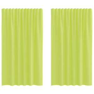 vidaXL Zasłony woalowe z kieszeniami na drążek 2 szt. Jabłko zielone