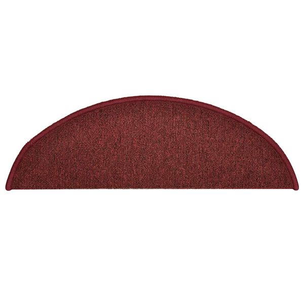vidaXL Maty na schody 30 szt. 56x17x3 cm Bordeaux P&oacute;łokrągłe
