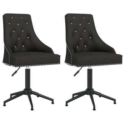 vidaXL Obrotowe krzesła stołowe, 2 szt., czarne, aksamitne