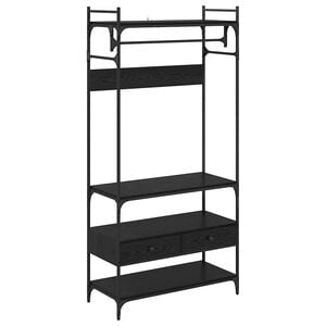 vidaXL Garderoba Czarny dąb 89 x 39 x 184.5 cm Materiał drewnopochodny