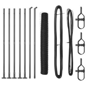 vidaXL Słupek ogrodzeniowy. Szary 10 x 1 m (siatka 36 mm) Stal i PVC