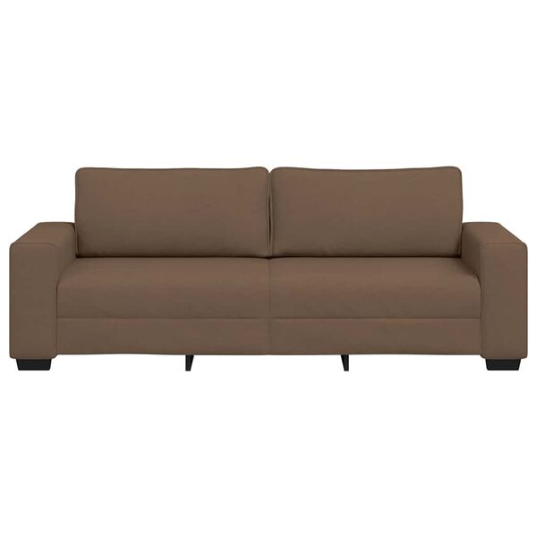 vidaXL Sofa 3-osobowa, brązowa, 220x77x82 cm, tkaniną
