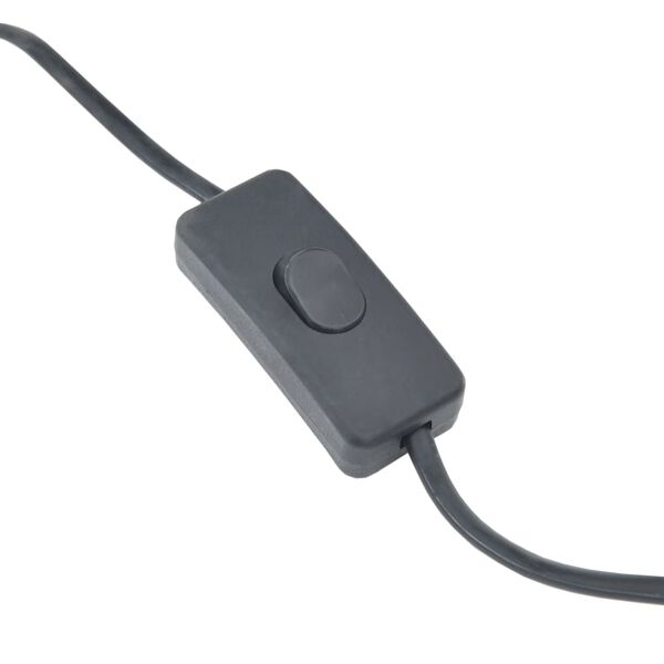 vidaXL Lampa podłogowa, wiklina, czarna, 61 cm, E27