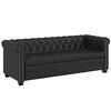 vidaXL Sofa 3-osobowa w stylu Chesterfield, sztuczna sk&oacute;ra, czarna