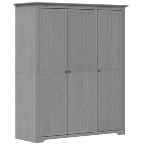 vidaXL Szafa BODO, szara, 146x53,5x173 cm, lite drewno sosnowe