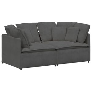 vidaXL Sofa modułowa z poduszkami Tkanina sztruksowa Ciemnoszara