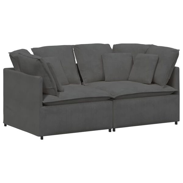 vidaXL Sofa modułowa z poduszkami Tkanina sztruksowa Ciemnoszara