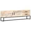 vidaXL Szafka pod TV, biała, 140 x 30 x 45 cm, lite drewno akacjowe