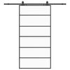 vidaXL Drzwi przesuwne z zestawem okuć czarne 102x205 cm ESG szkło