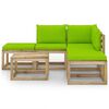 vidaXL 6-cz. zestaw mebli do ogrodu, jasnozielone poduszki