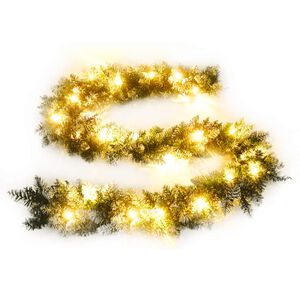 vidaXL Świąteczna girlanda z lampkami LED, zielona, 2,7 m, PVC