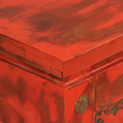 vidaXL Skrzynia z litego drewna mango, 101 x 39 x 42 cm, czerwona