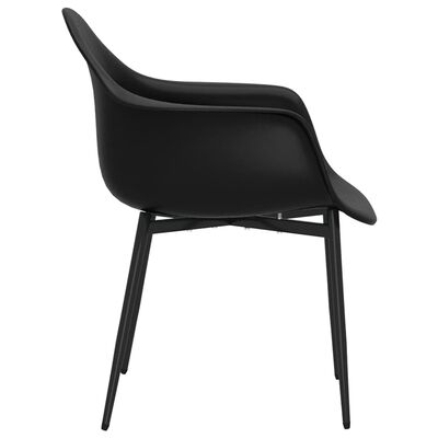 vidaXL Krzesła stołowe, 2 sztuki, czarne, PP