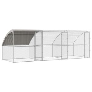 vidaXL Klatka dla kur 3 szt. Srebrny 600 x 200 x 200 cm Stal i PE