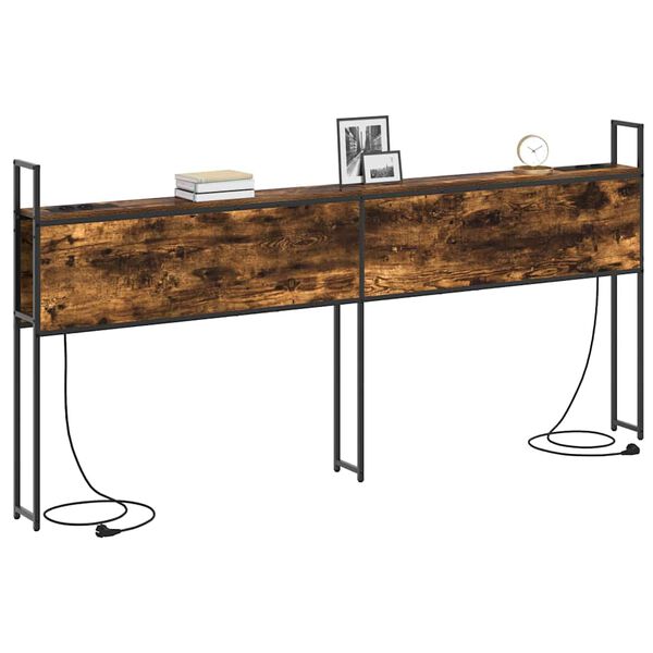 vidaXL Szafka z Ładowaniem z p&oacute;łką Wędzony dąb 183 x 15 x 98 cm