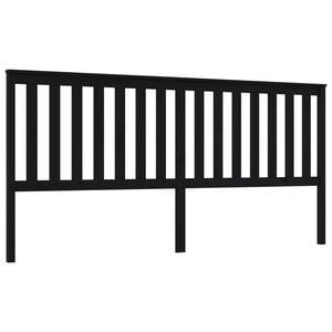 vidaXL Wezgłowie ł&oacute;żka, czarne, 206x6x101 cm, lite drewno sosnowe