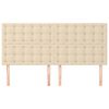 vidaXL Zagł&oacute;wek kremowy 160x5x118/128 cm tkanina