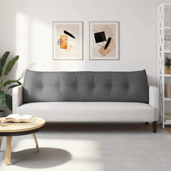 vidaXL Poduszka na plecy Ciemnoszary 180 x 24 x 50 cm tkanina