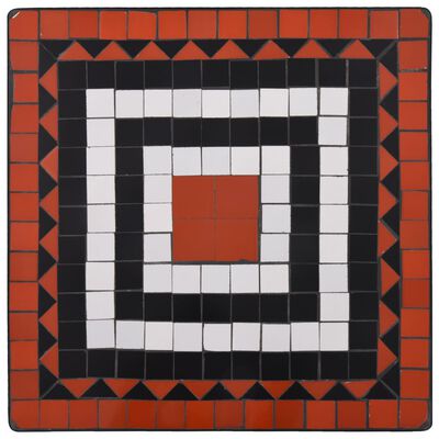 vidaXL 3-cz. zestaw mebli bistro z mozaiką, terrakota i biel, ceramika