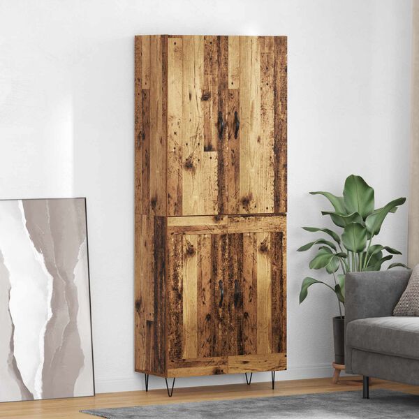 vidaXL Highboard 2 pcs Stare drewno Materiał drewnopochodny