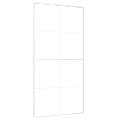 vidaXL Drzwi przesuwne, szkło ESG i aluminium, 102,5x205 cm, białe