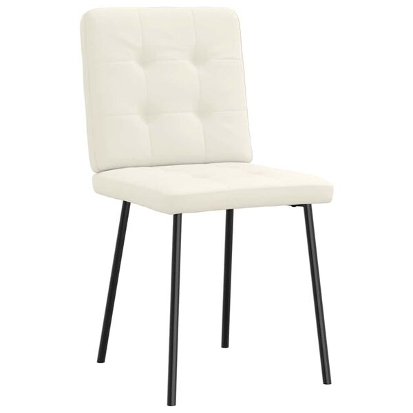 vidaXL Krzesła stołowe, 6 szt., kremowe, obite aksamitem