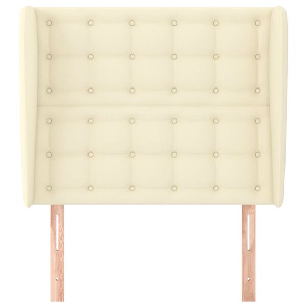 vidaXL Zagł&oacute;wek uszak, kremowy, 103x23x118/128 cm, sztuczna sk&oacute;ra