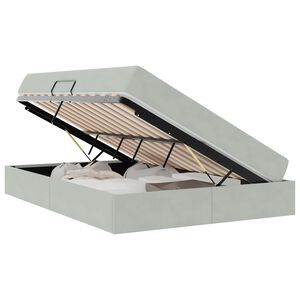 vidaXL Ł&oacute;żko z miejscem na przechowywanie i materacem Jasnoszary