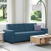 vidaXL Sofa 3-osobowa, niebieski, 220x78x84 cm, tapicerowana aksamitem