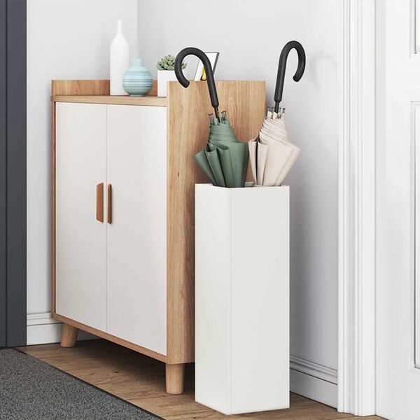 vidaXL Stojak na parasol Biały 15,5 x 15,5 x 49 cm Metal