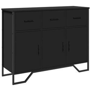 vidaXL Szafka, czarna, 97x32,5x74,5 cm, materiał drewnopochodny