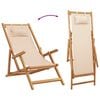 vidaXL Składane krzesła plażowe, 2 szt., beżowe, tkanina i lite drewno