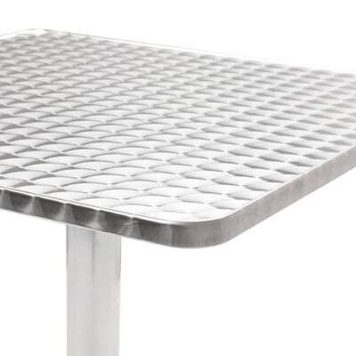 vidaXL Stół ogrodowy, srebrny, 60x60x70 cm, aluminiowy