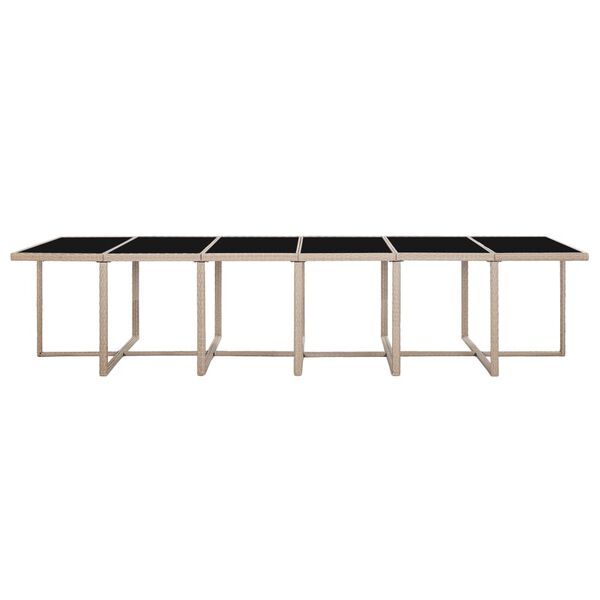 vidaXL 17-cz. zestaw mebli ogrodowych z poduszkami, rattan PE, beżowy