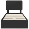 vidaXL Ł&oacute;żko z miejscem do przechowywania Czarny 75 x 190 cm