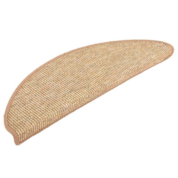 vidaXL Maty na schody 15 szt. 56x17x3 cm Jasnobrązowe p&oacute;łokrągłe